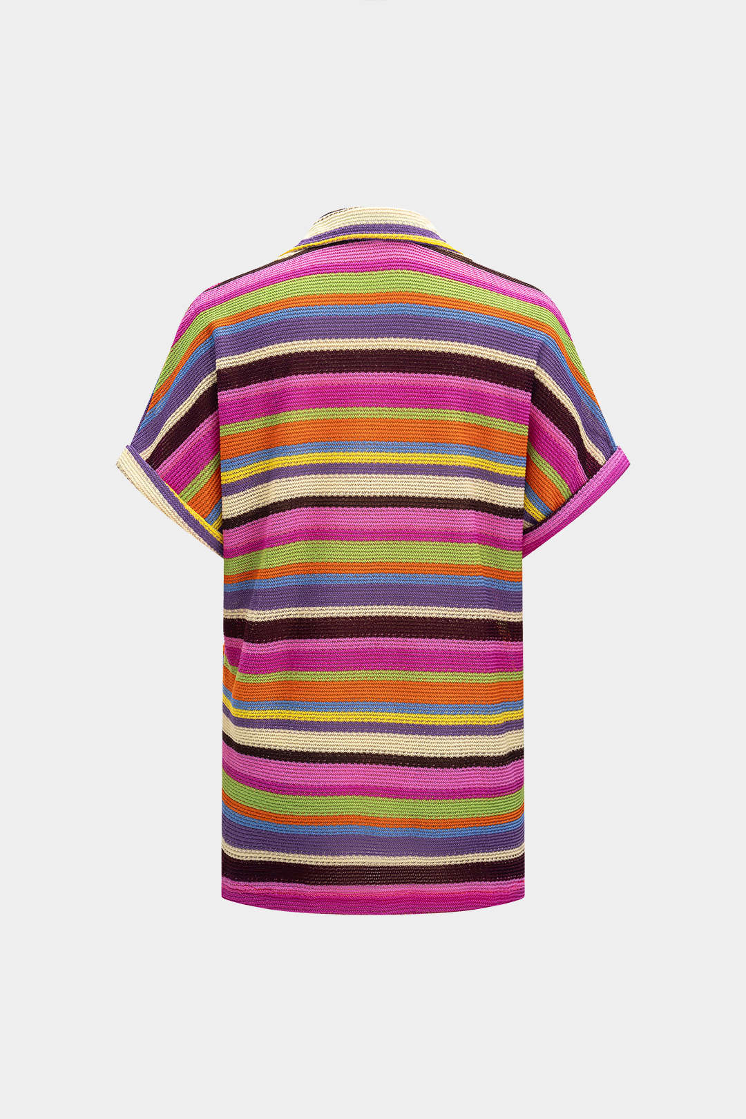 Knit Contrast V-Neck Top and Drawstring Shorts Combo