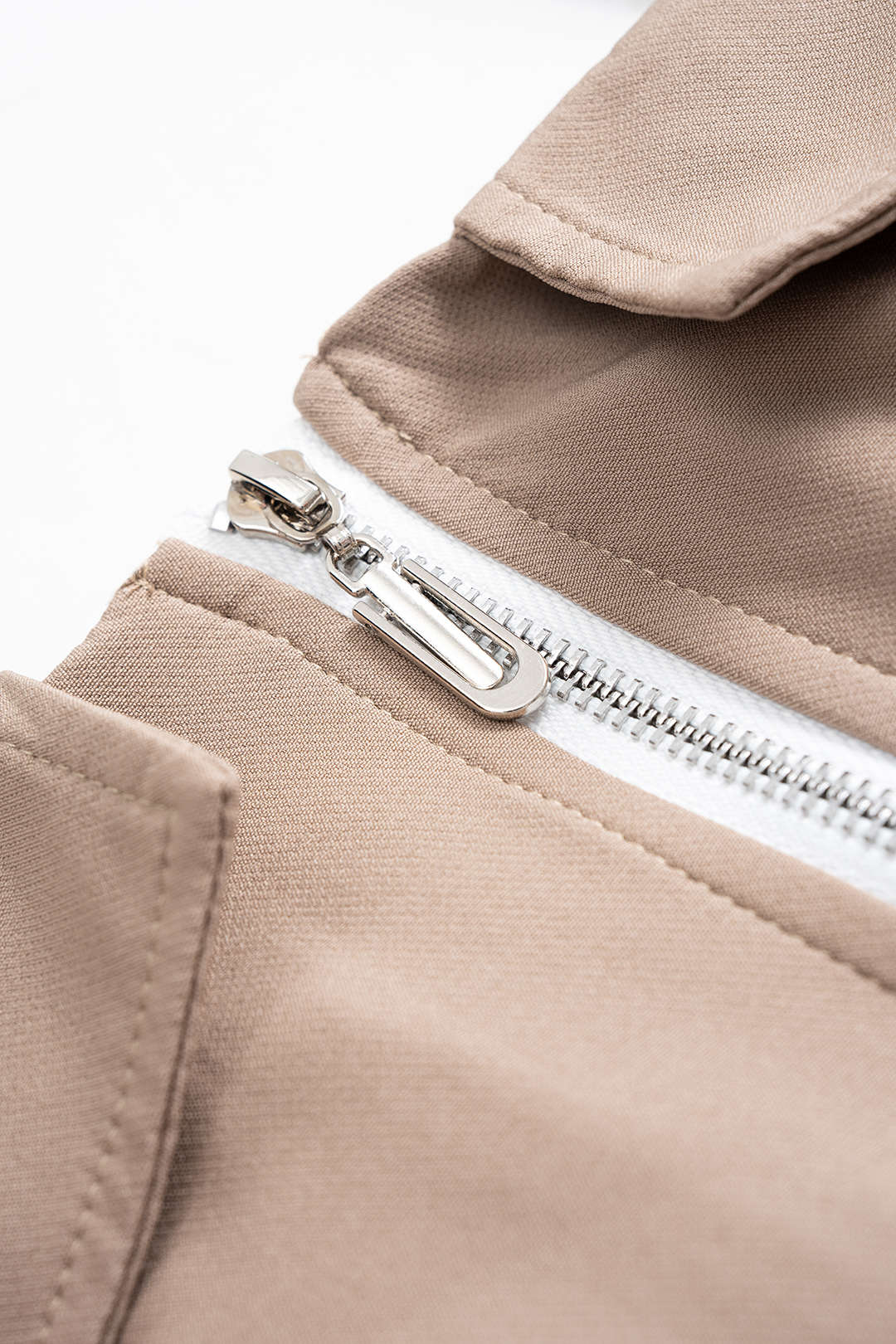 Chiffon Patchwork Zipper Sleeveless Mini Dress