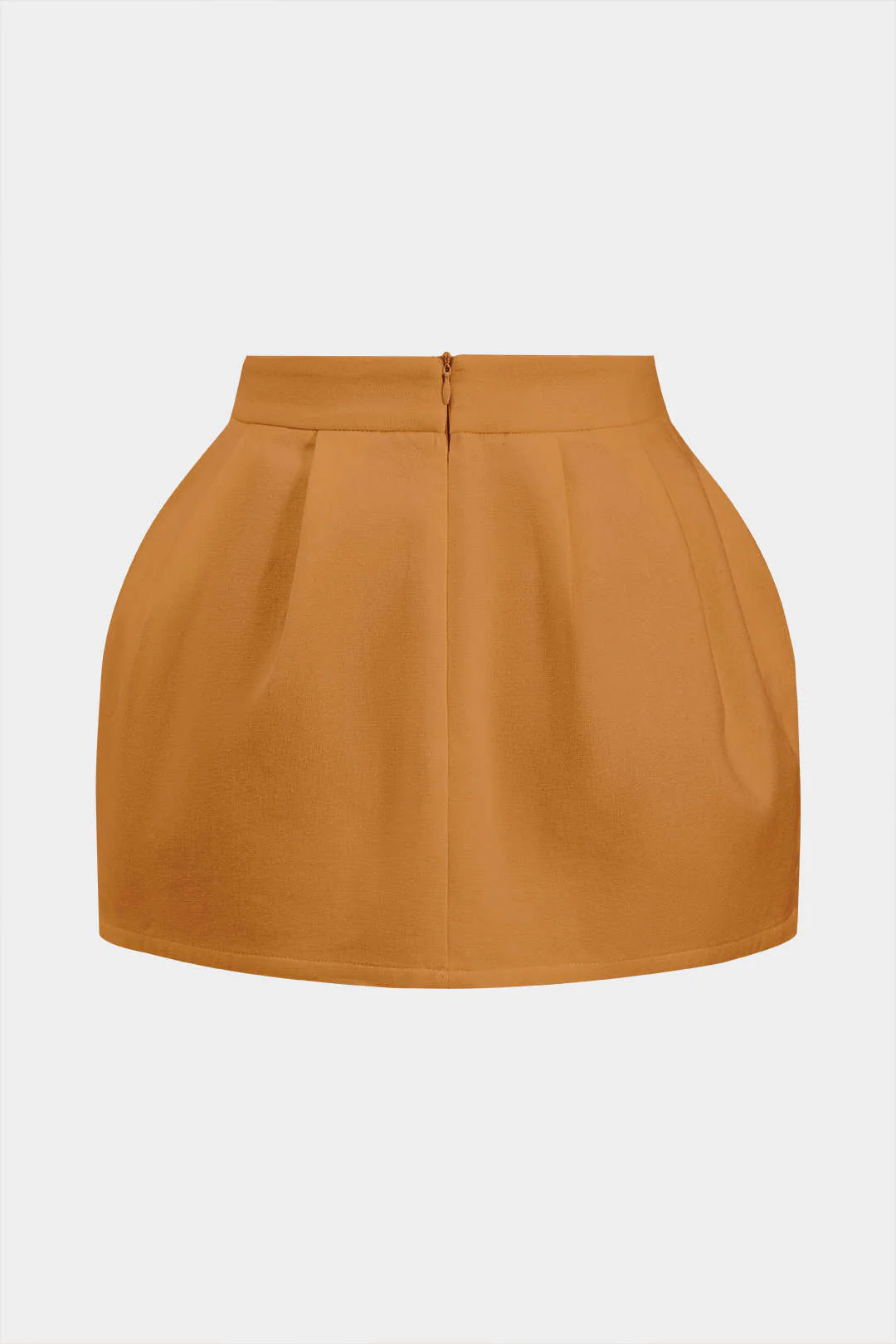 Linen Ruched Zipper Skirt