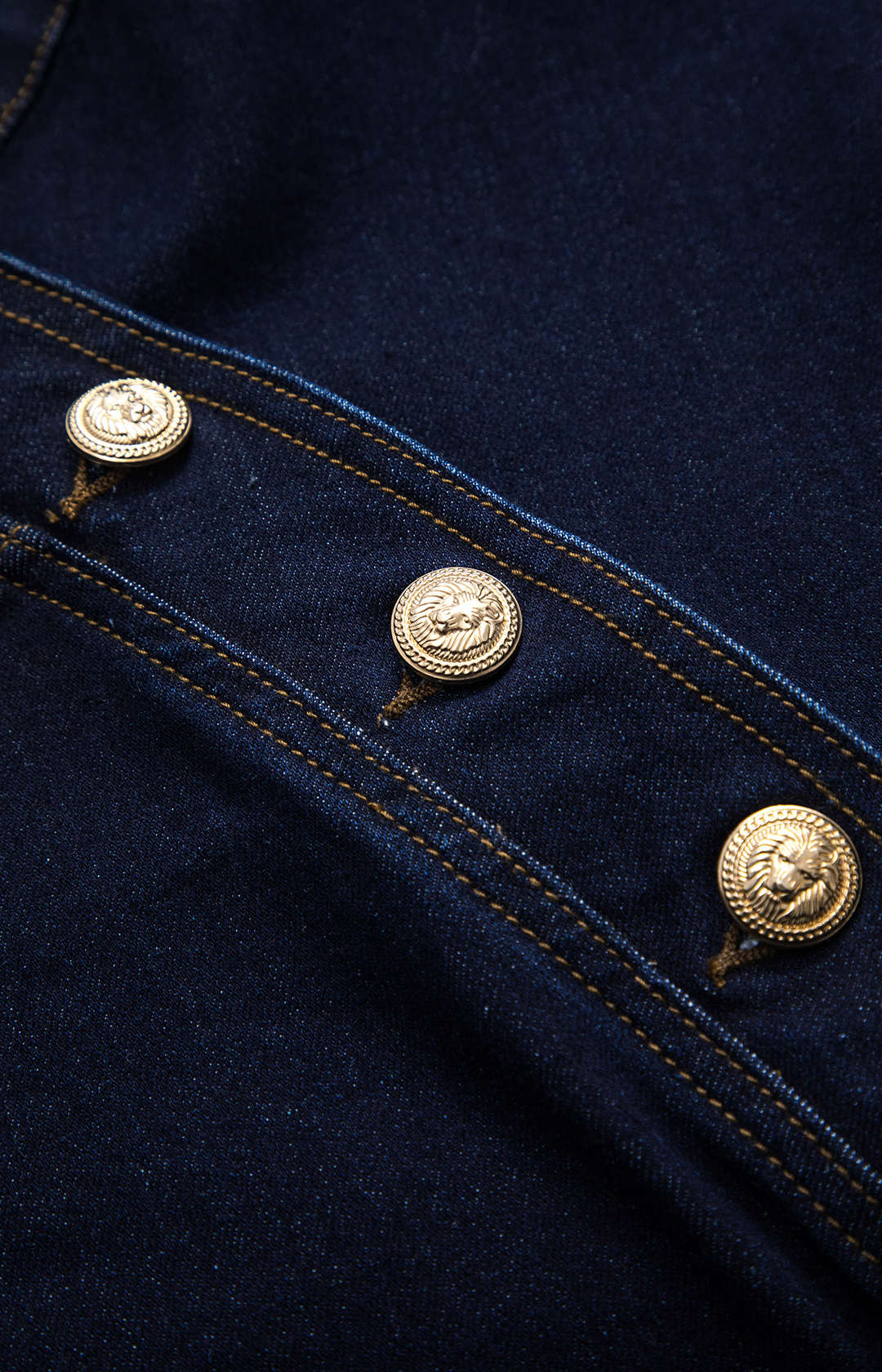 Asymmetrical Button Denim Skirt