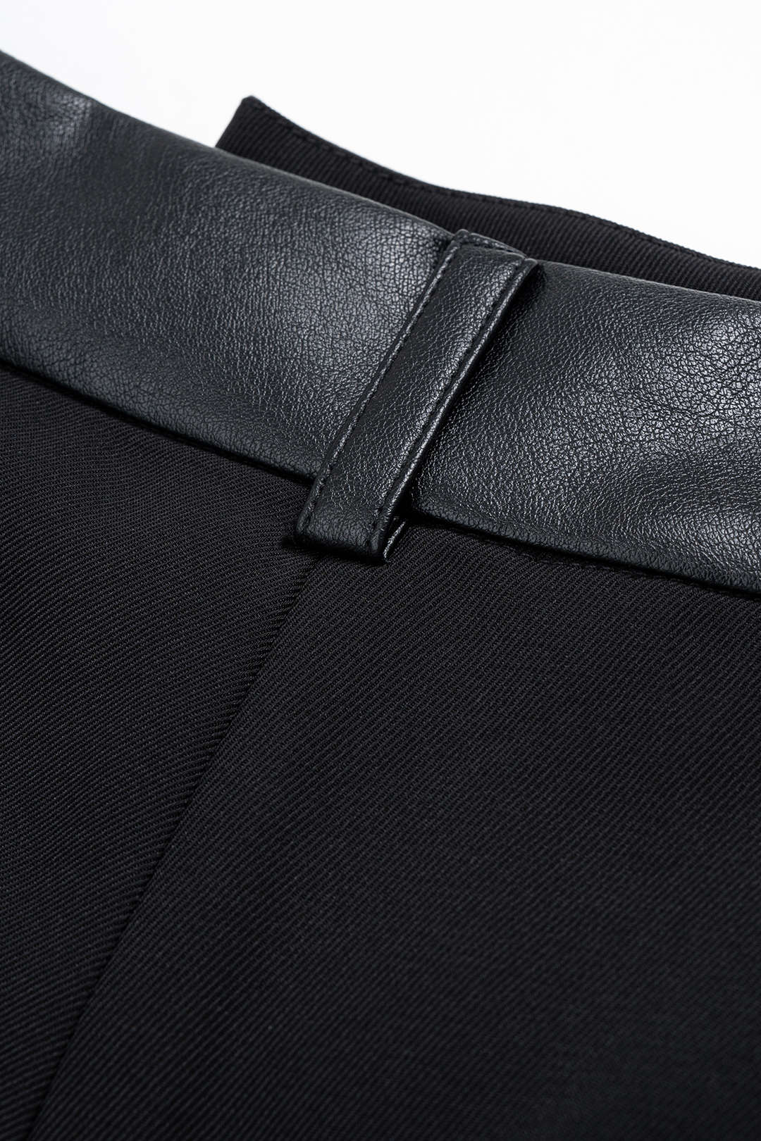 Faux Leather Patchwork Wide Leg Trousers