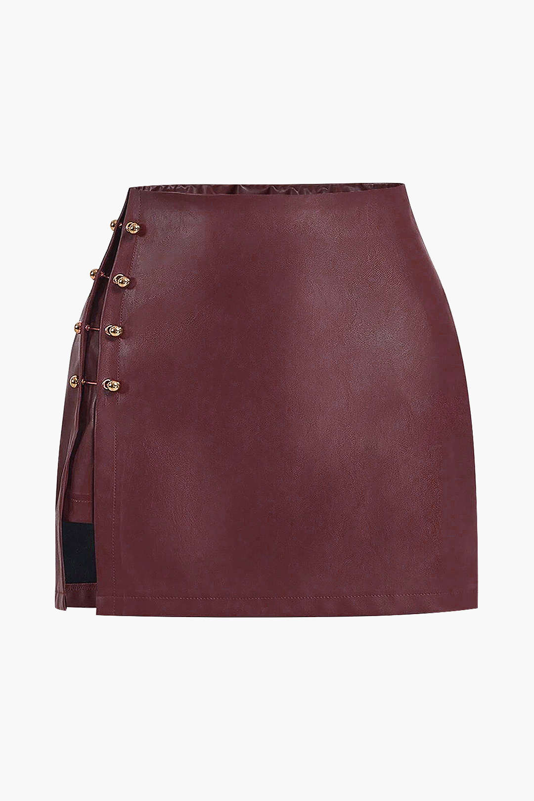 Plus Size Artificial Leather Skirt
