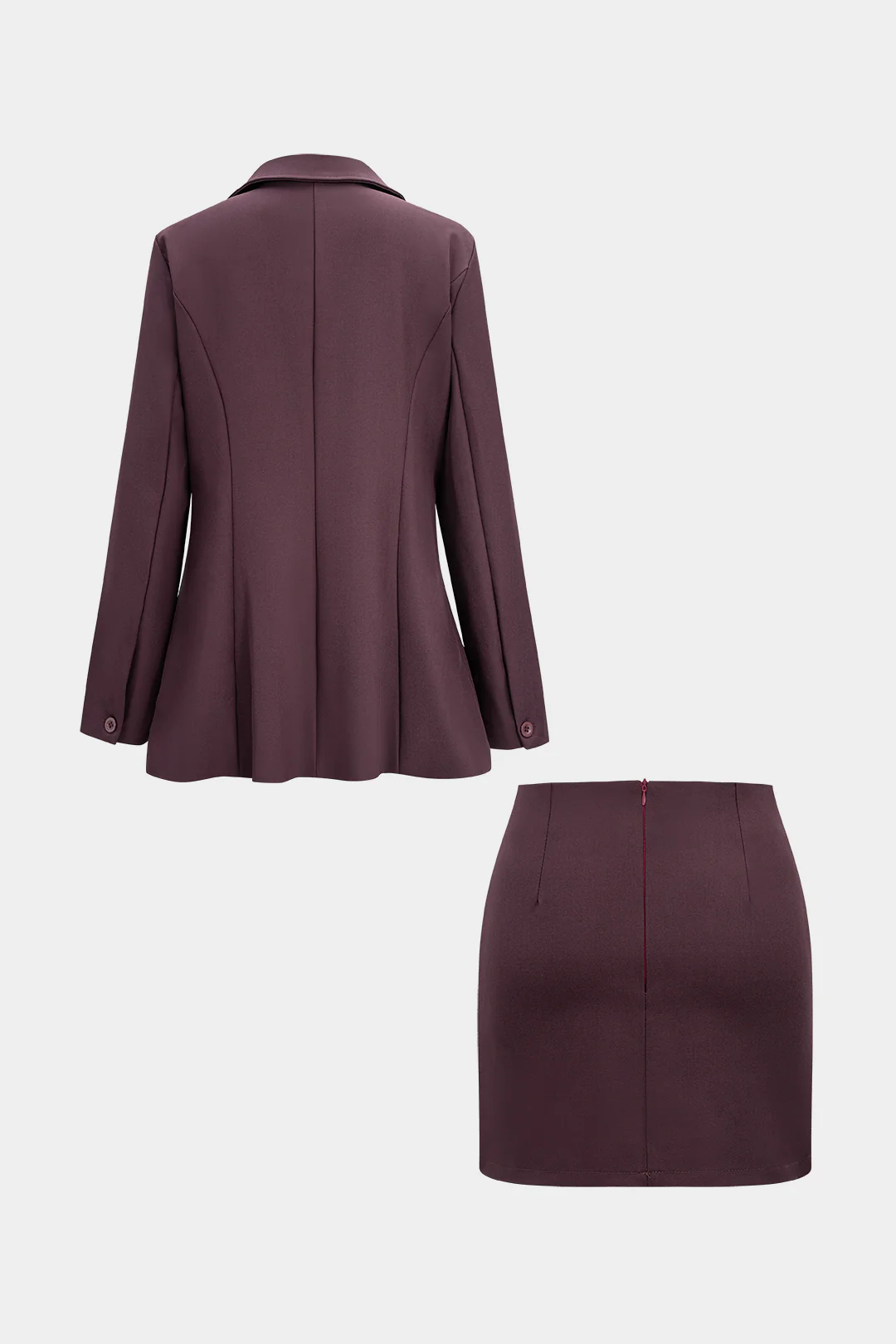 Lapel Button Pocket Cardigan and Mini Skirt Ensemble