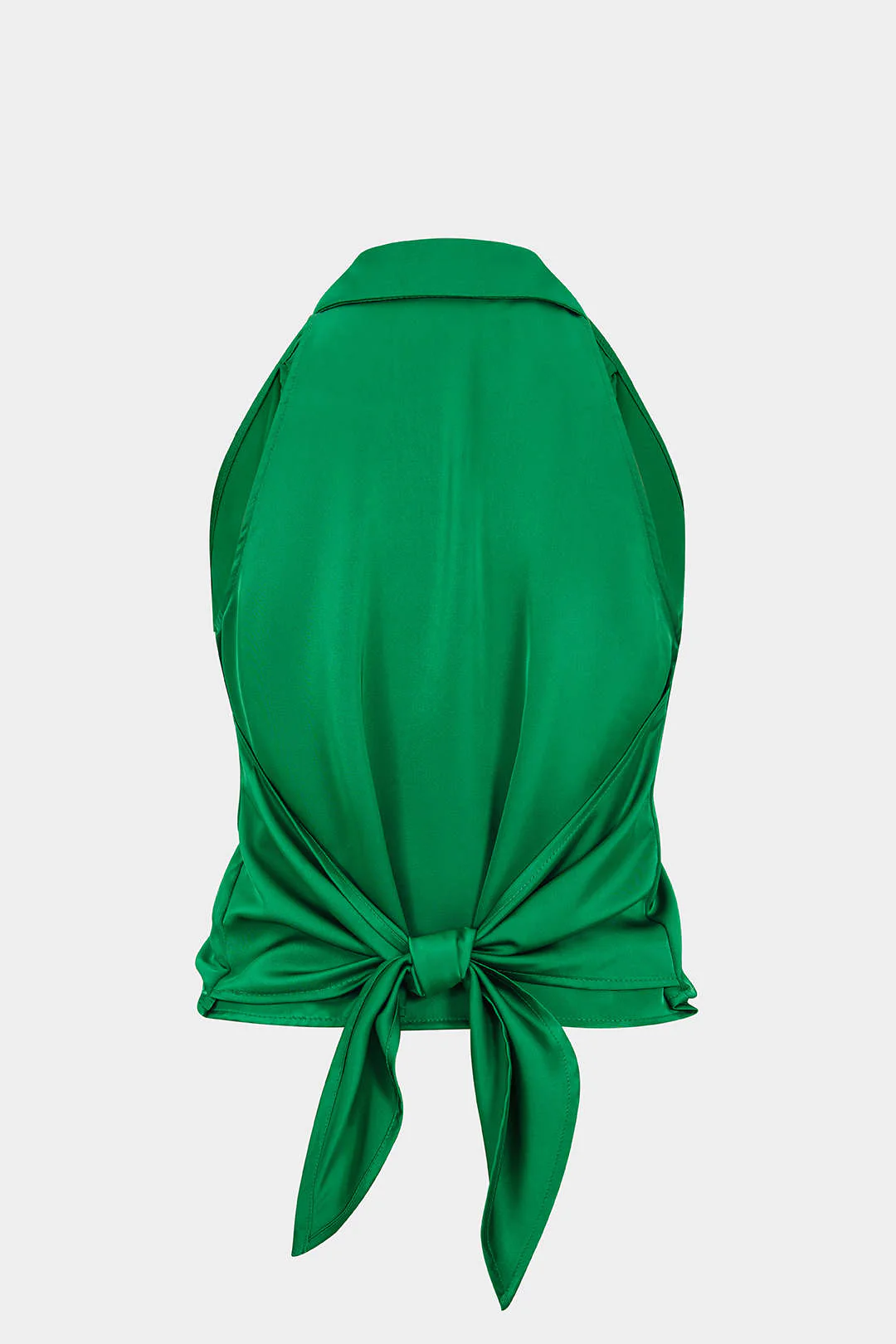 Satin V-Neck Tie-Up Sleeveless Tank Top