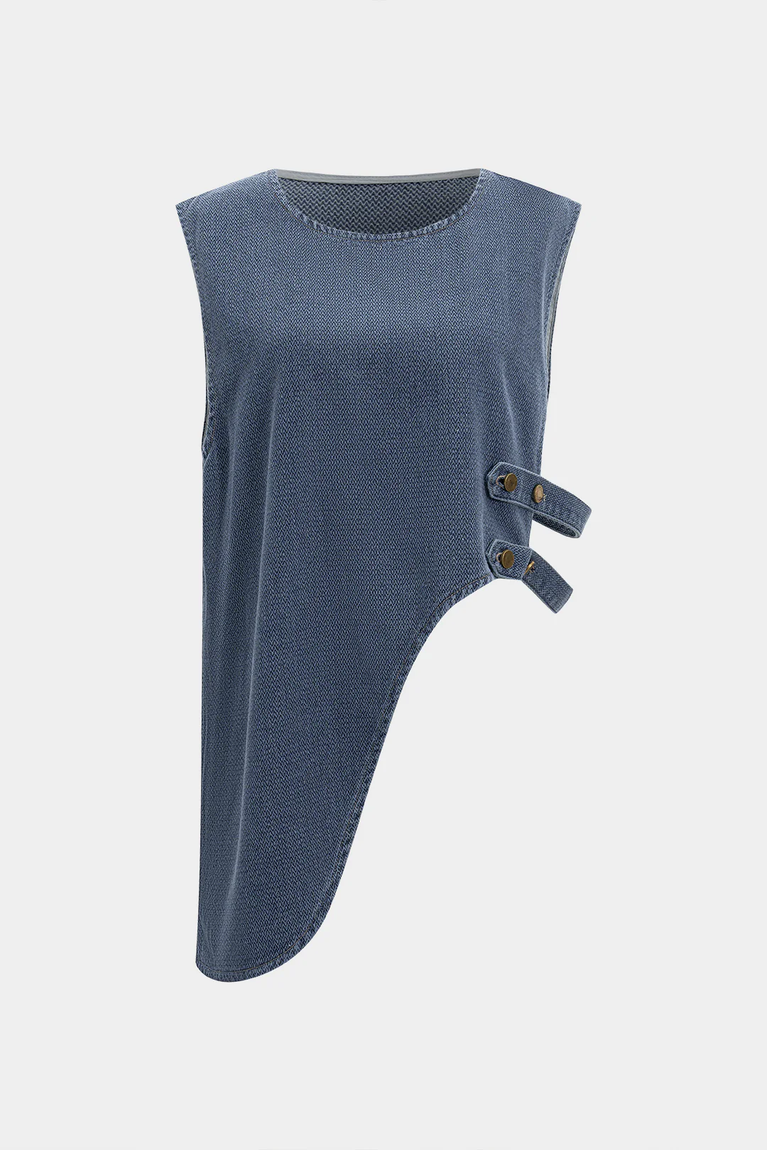 Denim Metallic Asymmetrical Vest