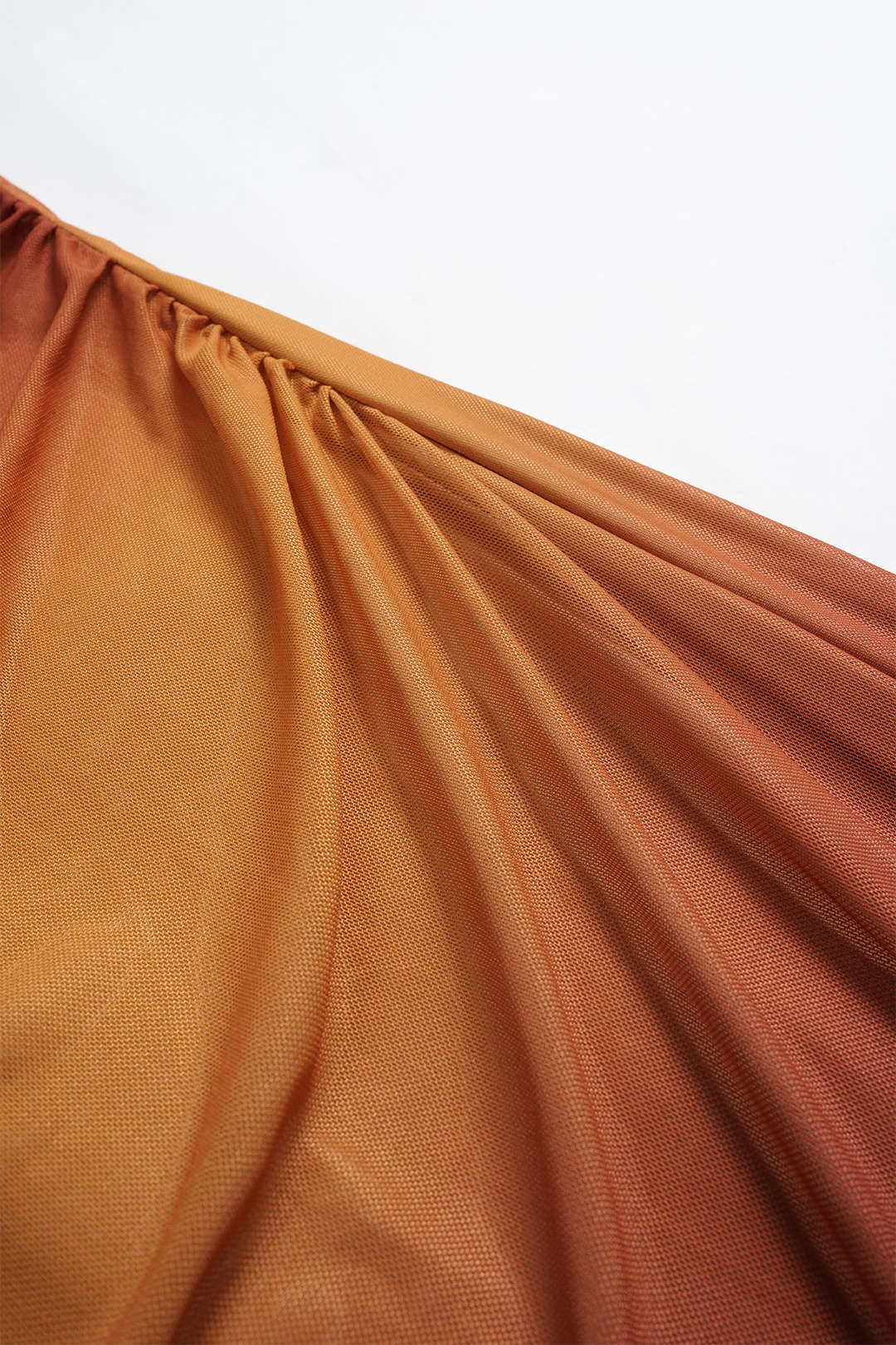 Plus Size Ombre Print Mesh Asymmetric Sleeveless Maxi Dress