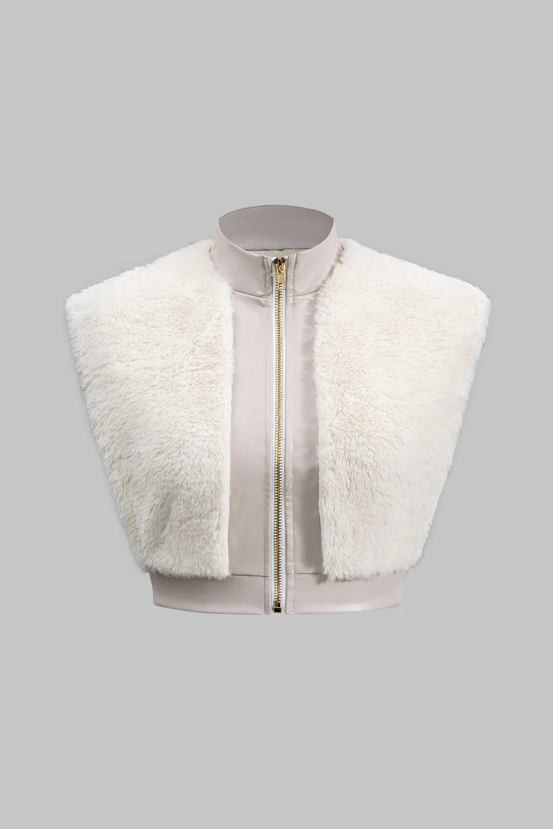 Faux Leather and Fur Patchwork Skirt Set