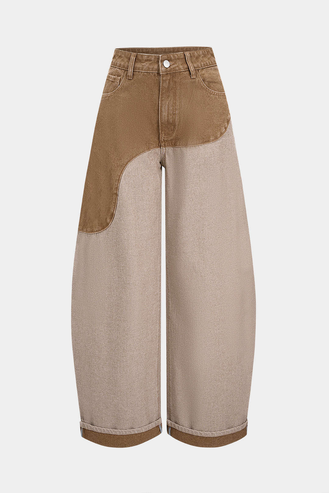 Denim Contrast Wide Leg Jeans