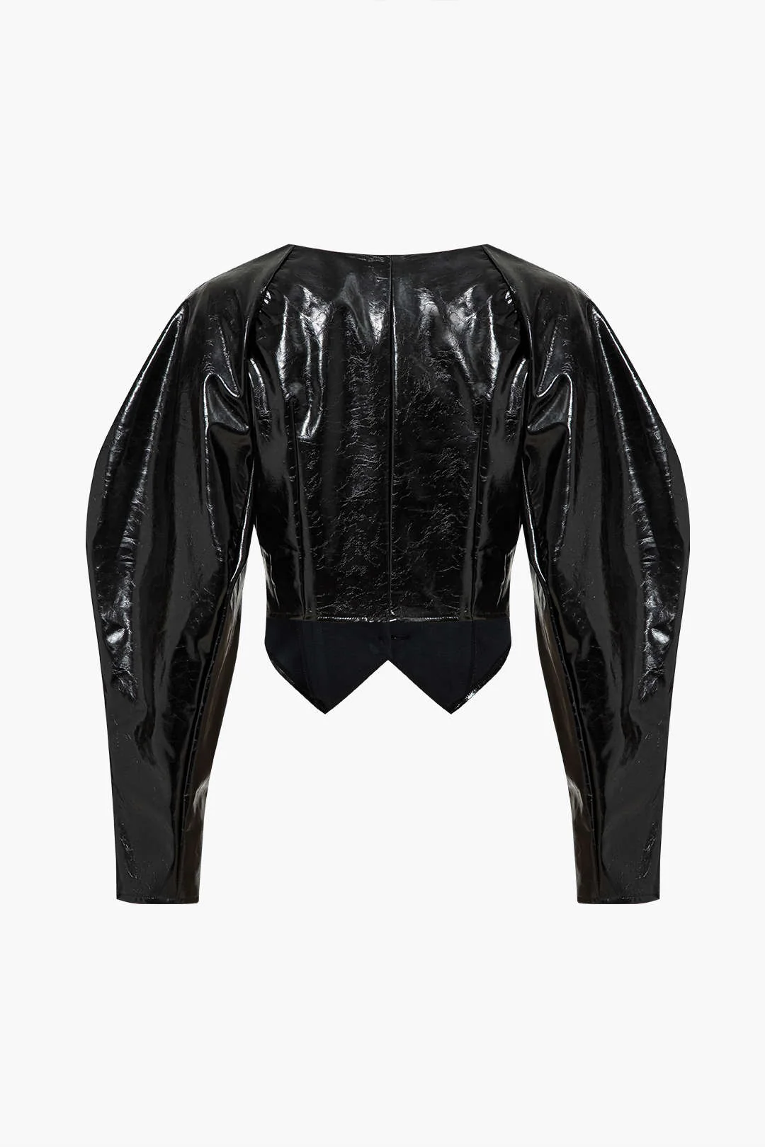 Solid Button Fake Leather Jacket