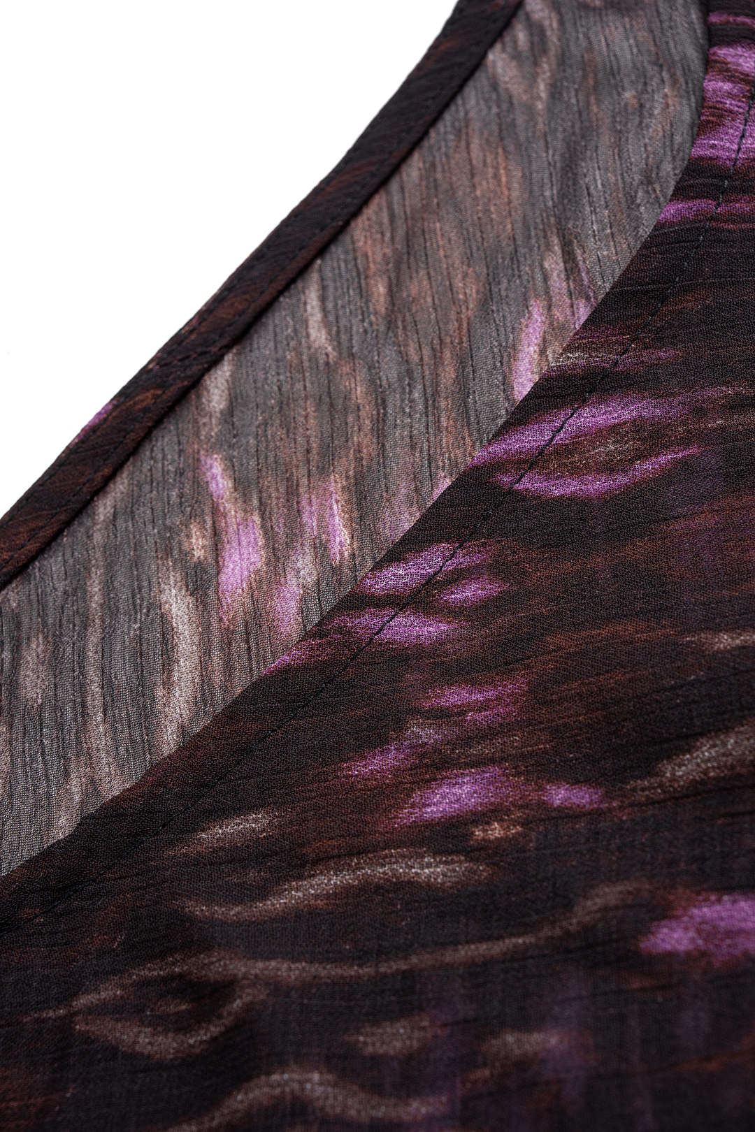 Leopard Print Chiffon Ruched Long Sleeve Maxi Dress