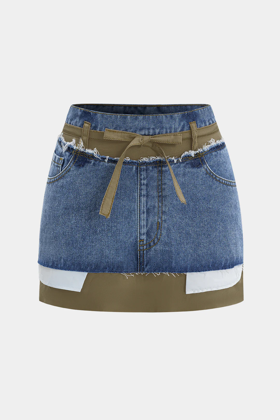 Denim Patchwork Mini Skirt