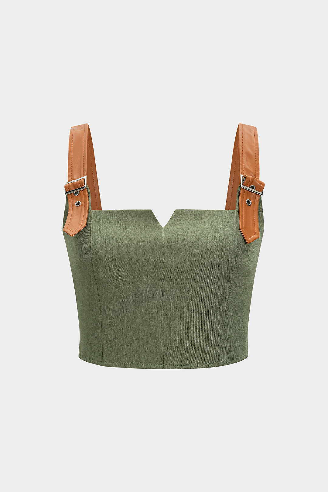 Patchwork Zipper Camisole Top