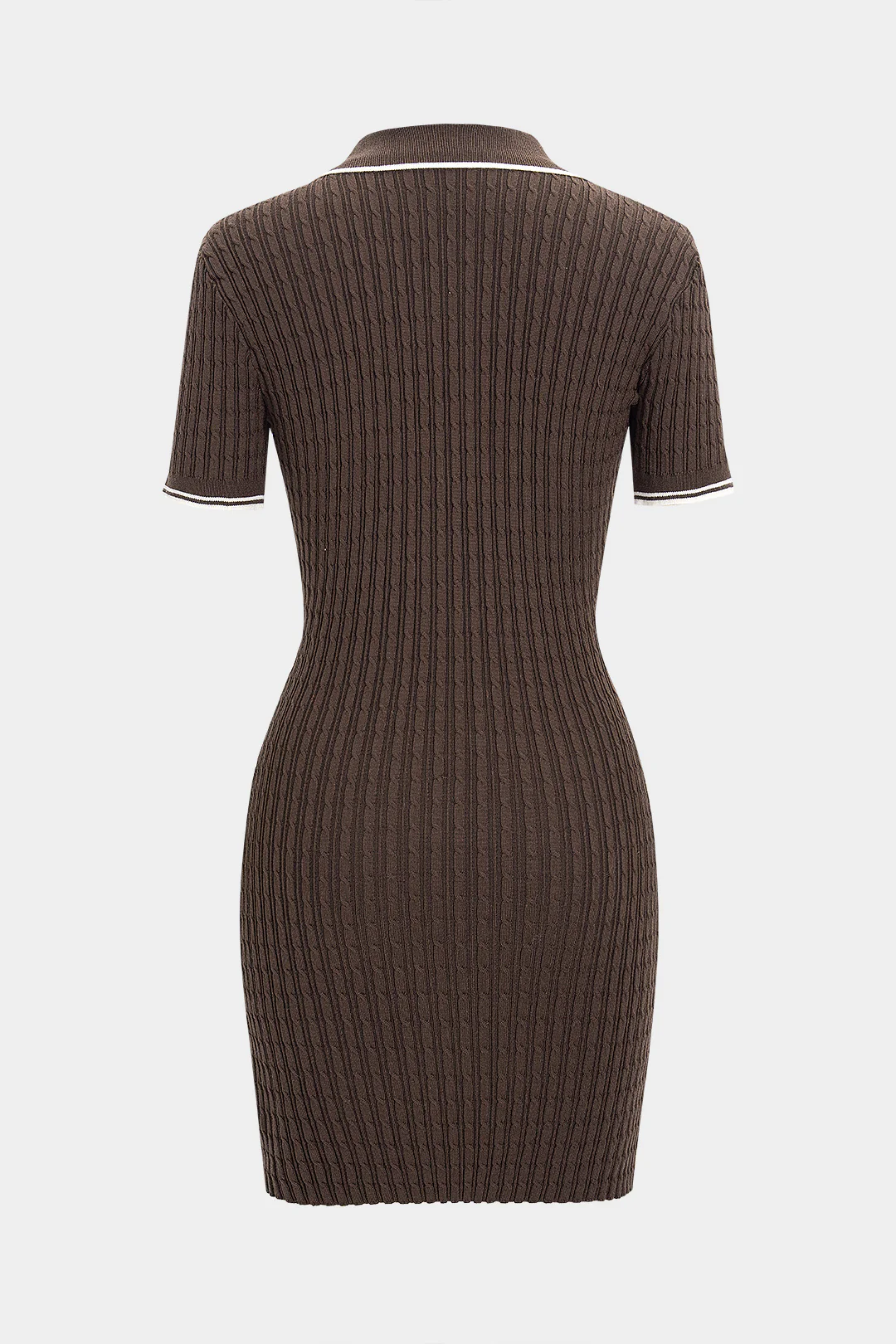 Knit Contrast Short-Sleeved Dress