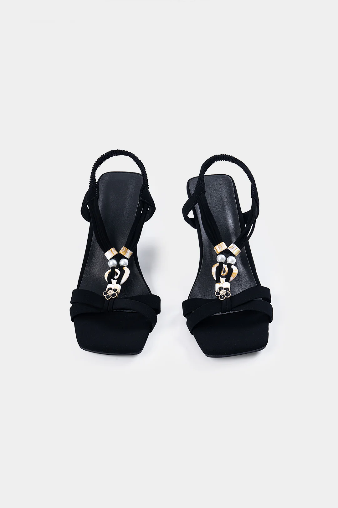 Rhinestone Faux Leather Open-Toe Sandals