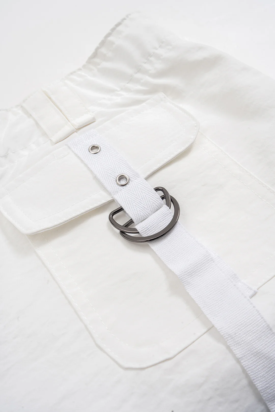 Metallic Pocket Denim Shorts