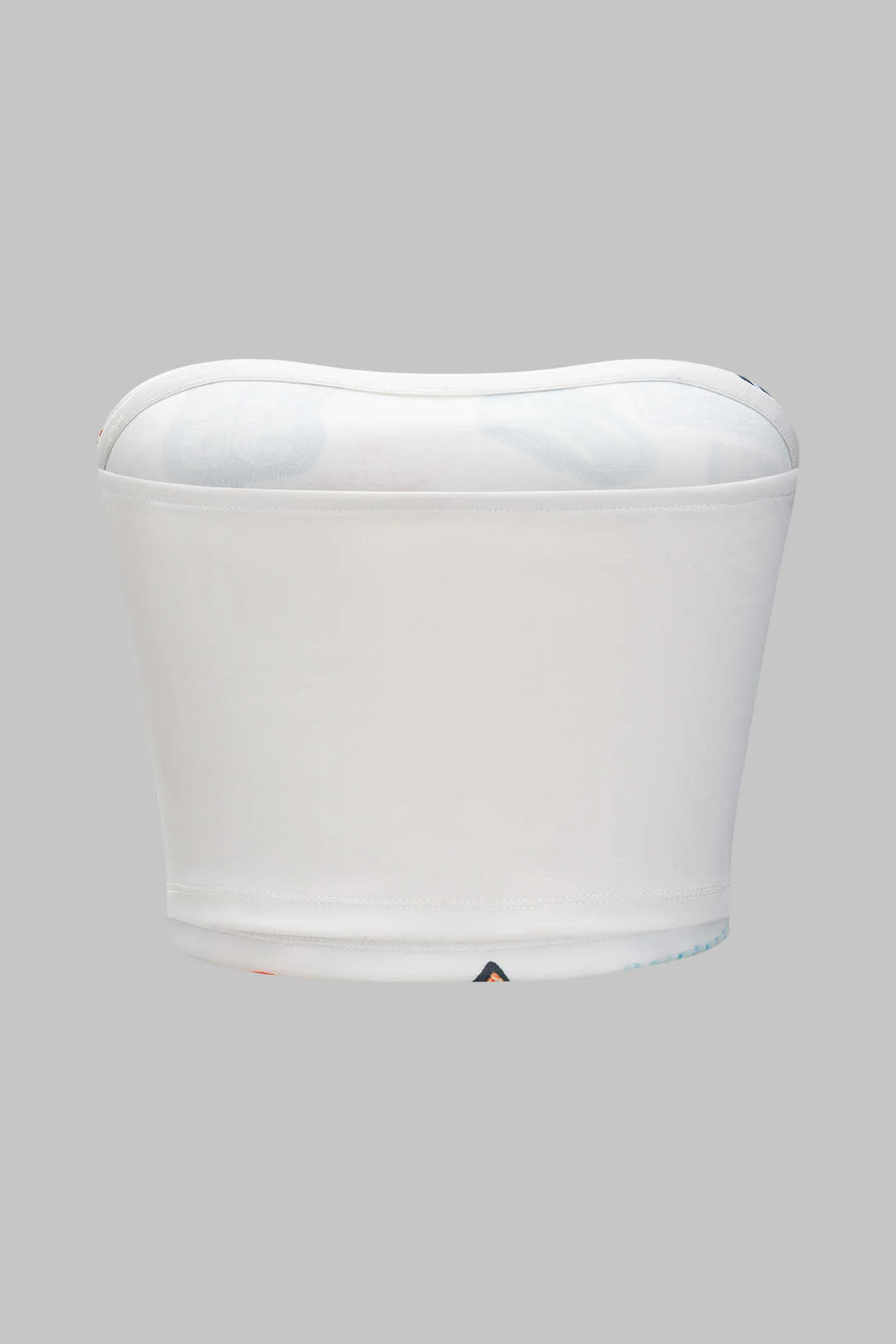 Vintage Print Tube Top and High-Waisted Shorts Set