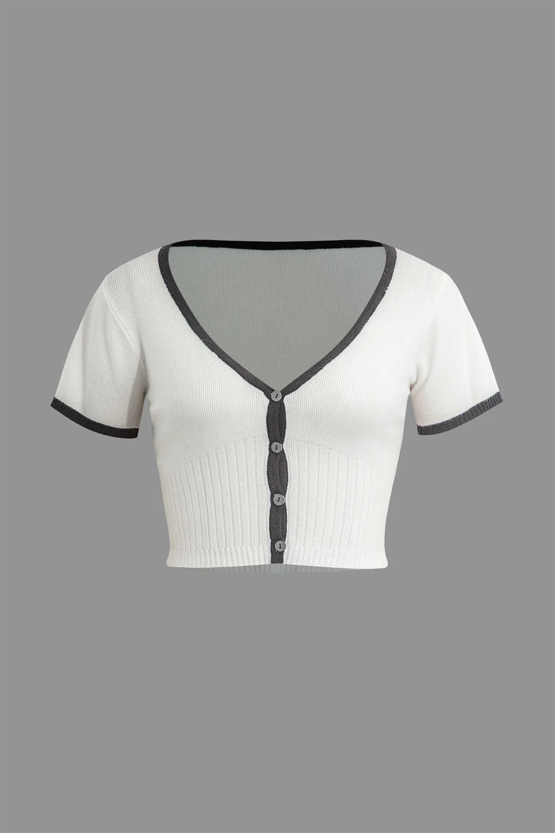 Plus Size Knitted Crop Top and Ribbed Knit Skirt Set