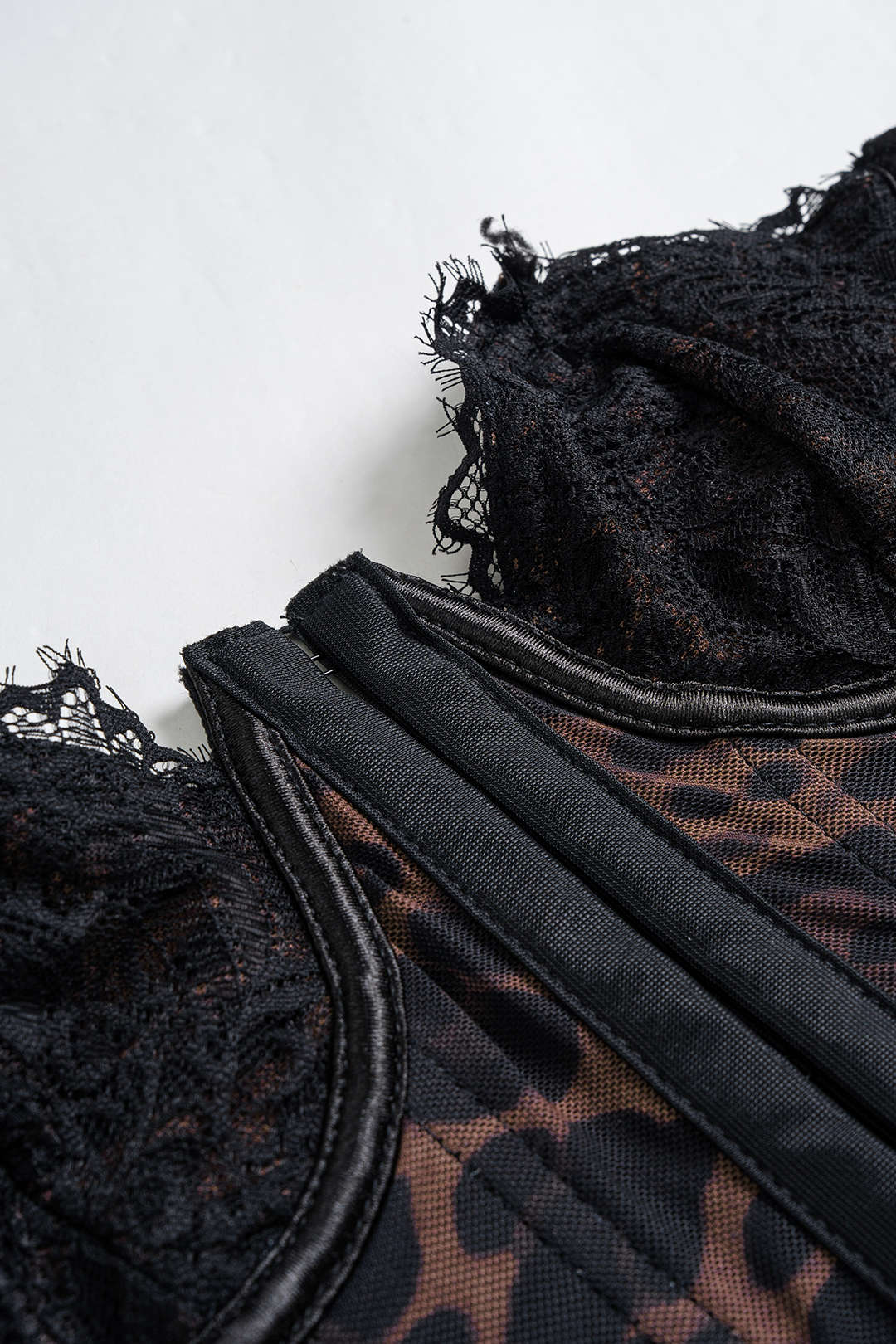 Leopard Print Patchwork Wrap Strapless Sleeveless Mini Dress