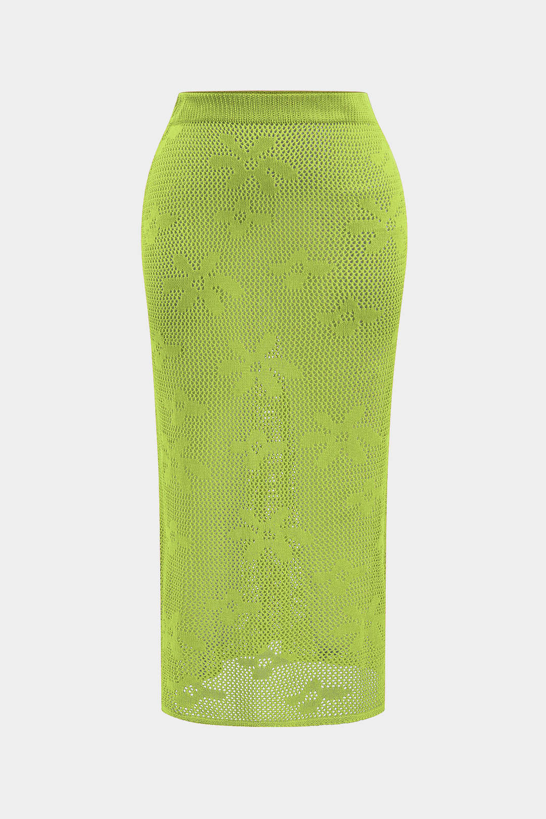 Plus Size Floral Pattern Knit Cut Out Skirt