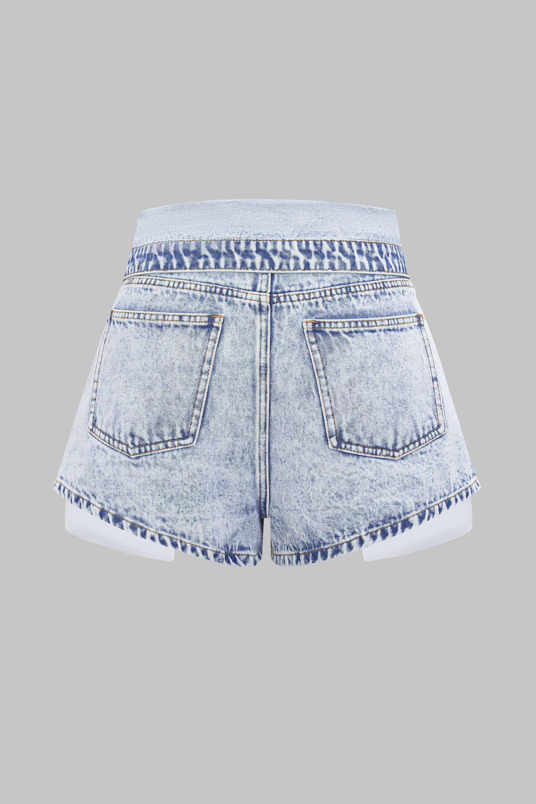 Denim High Waist Wide Leg Shorts