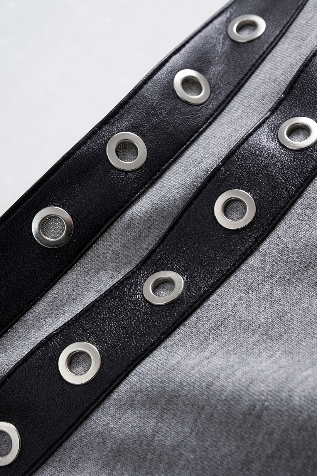 Metallic Patchwork Ruched Asymmetrical Ring Long-Sleeve Top