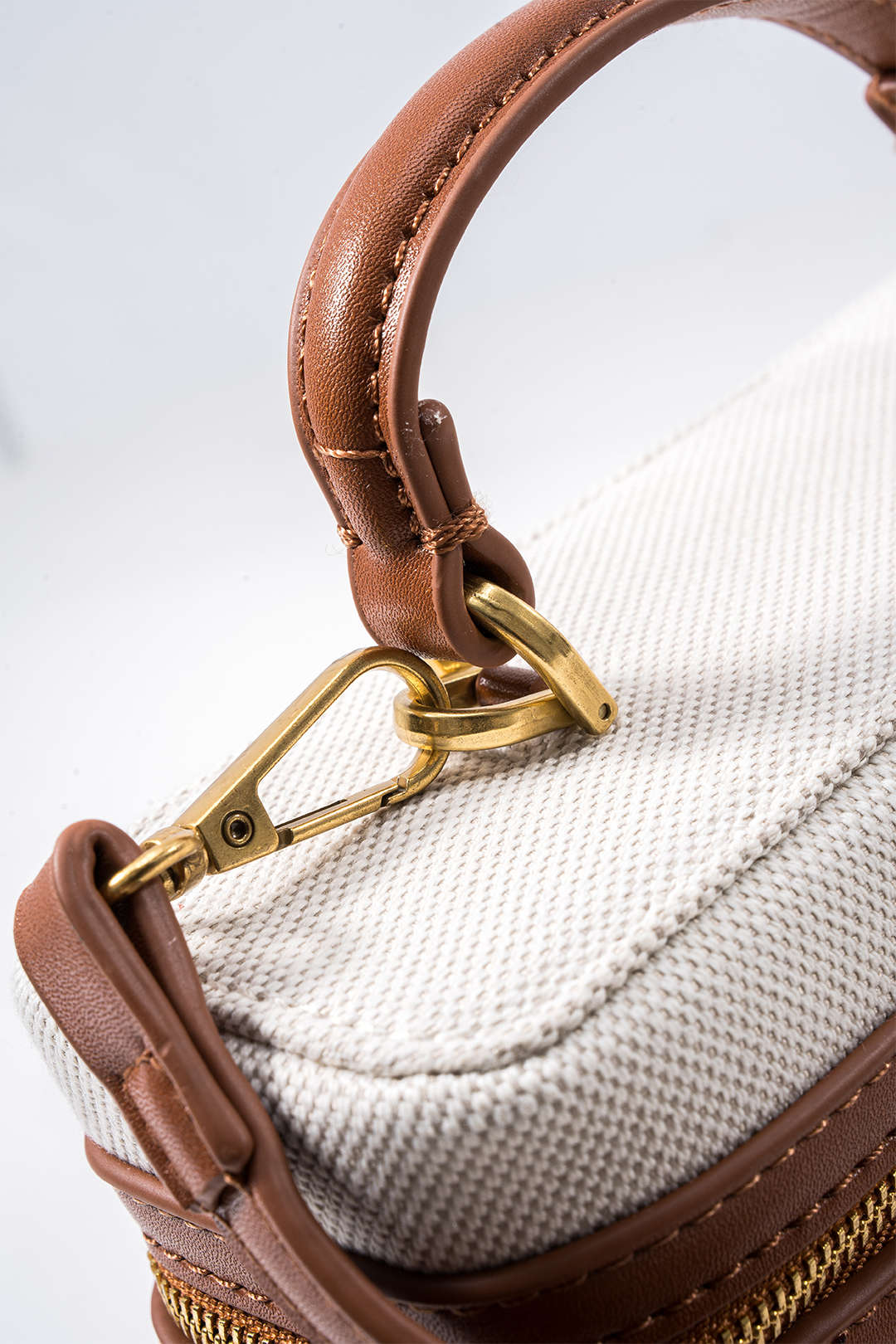 Faux Leather Patchwork Metallic Chain Tote Bag