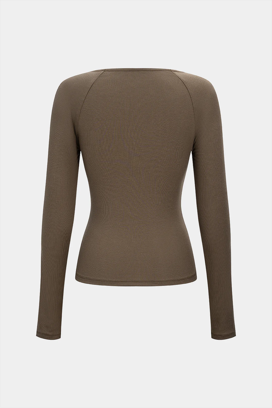 Metallic Twisted Knot Ruched Long-Sleeved Top