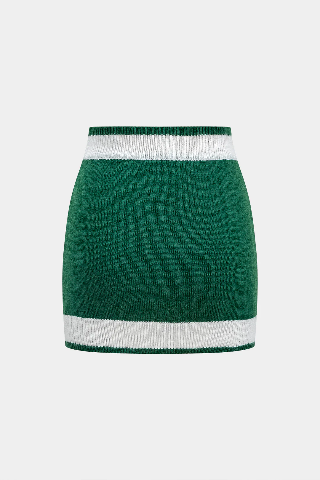Simple Knit Contrasting Skirt Set