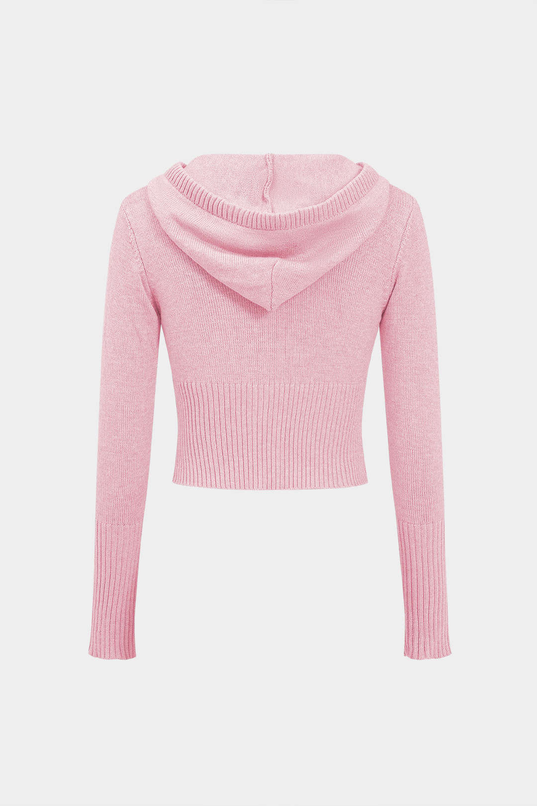 Solid Knit Hooded Top and Asymmetrical Pants Combo