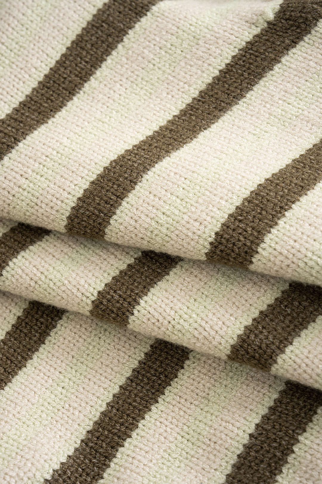 Knit Stripes Contrast Print Metallic Button Long-Sleeve Top