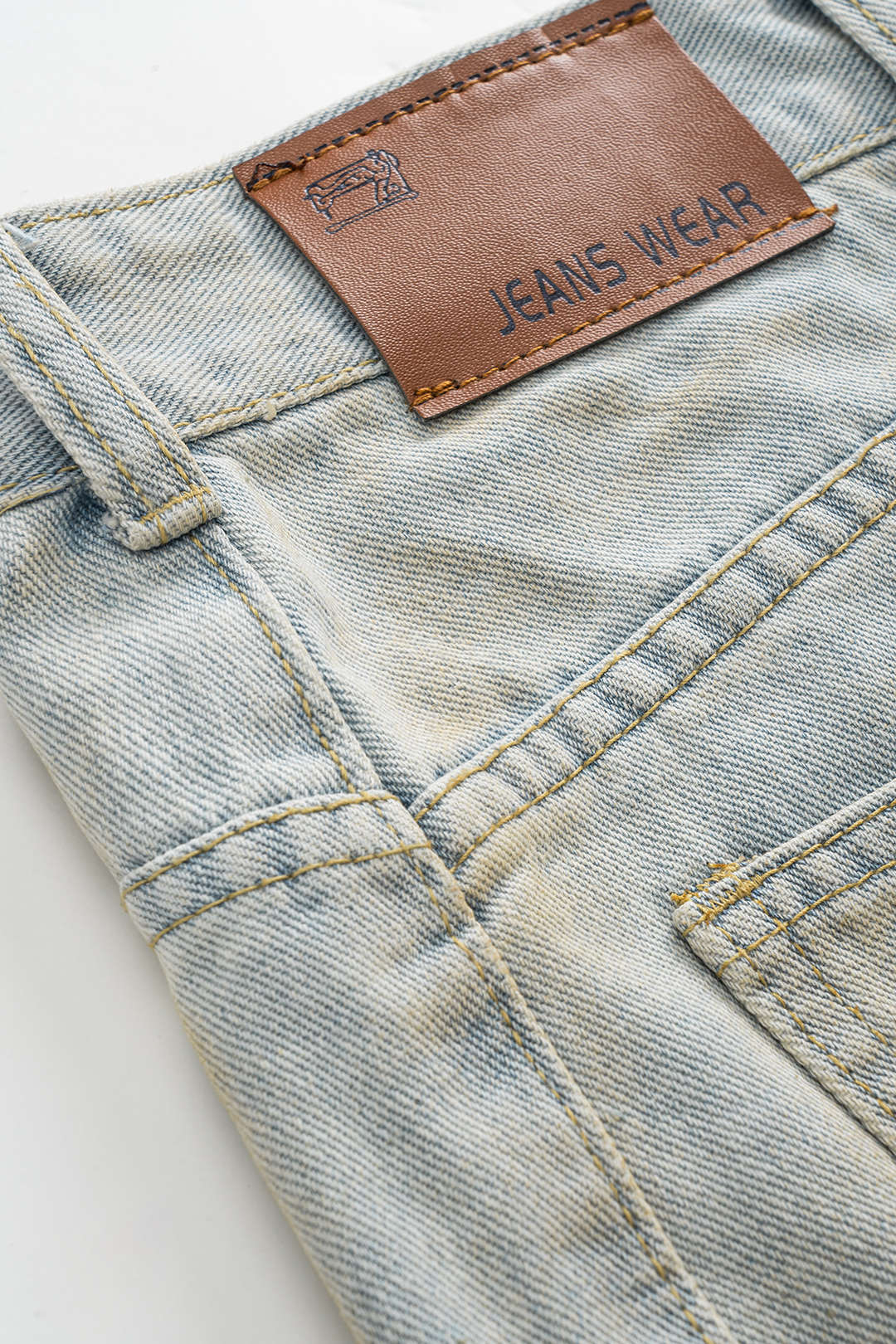 Denim Patchwork Washed Jeans