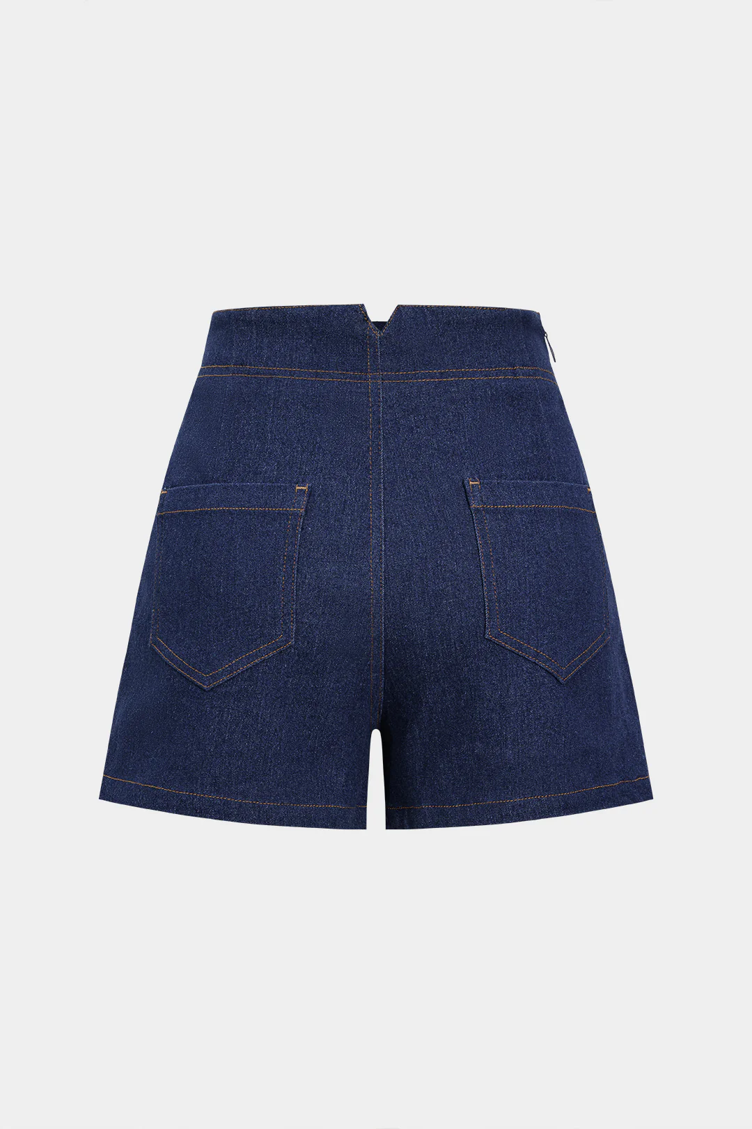 Denim Button High Waist Pocket Shorts