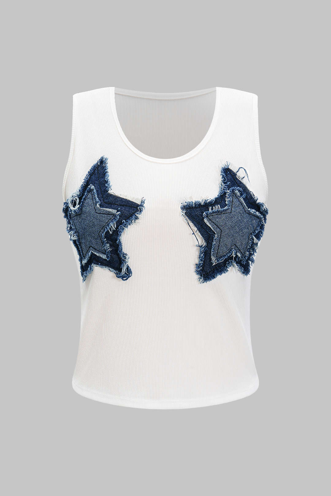 Denim Patchwork Sleeveless Top