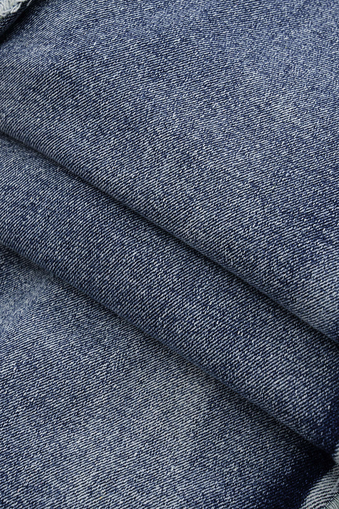 Asymmetrical Frayed Denim Mini Dress