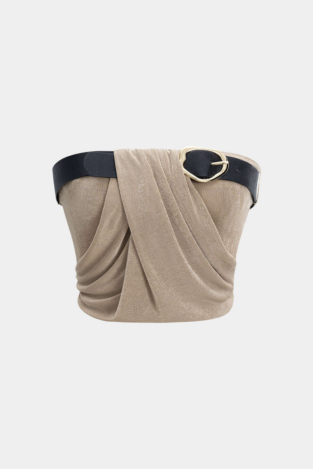 Ruched Belted Tube Top