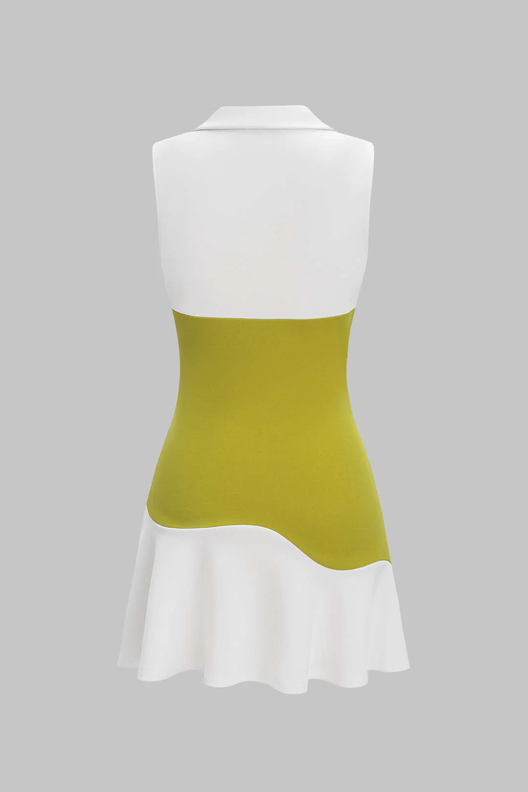 Patchwork Asymmetrical Sleeveless Mini Dress