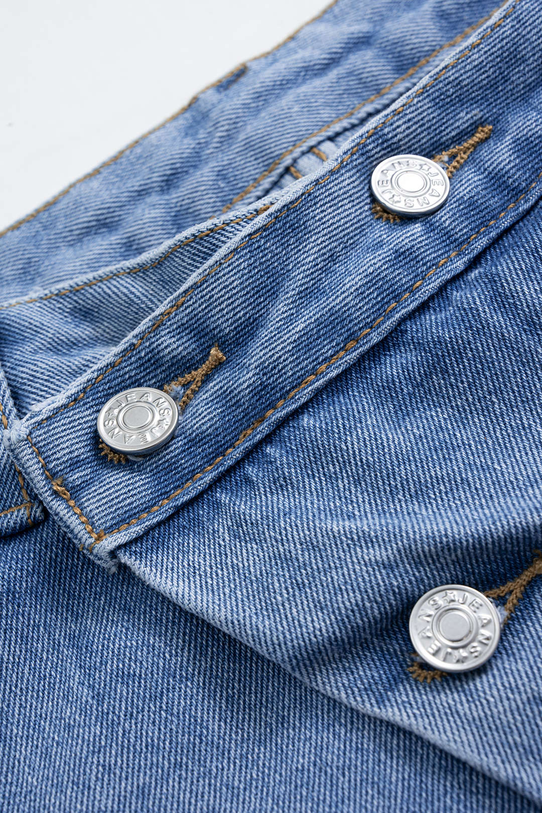 Asymmetrical Straight Leg High Waist Denim Jeans