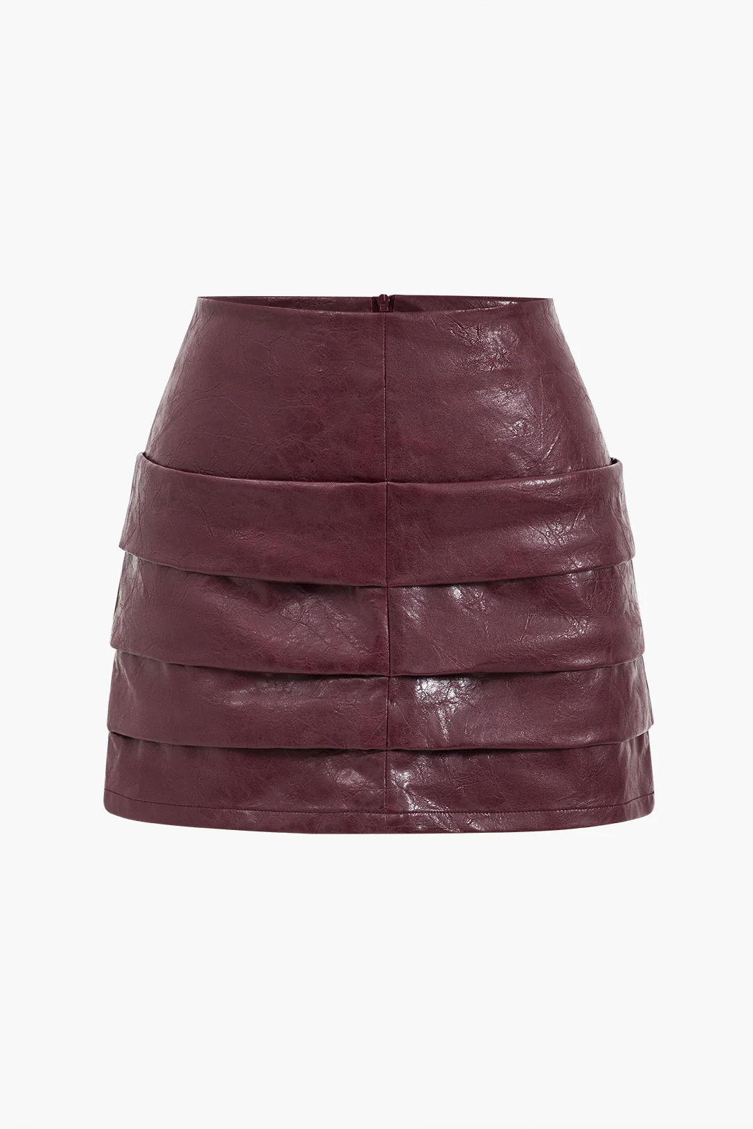 Faux Leather Ruched Skirt