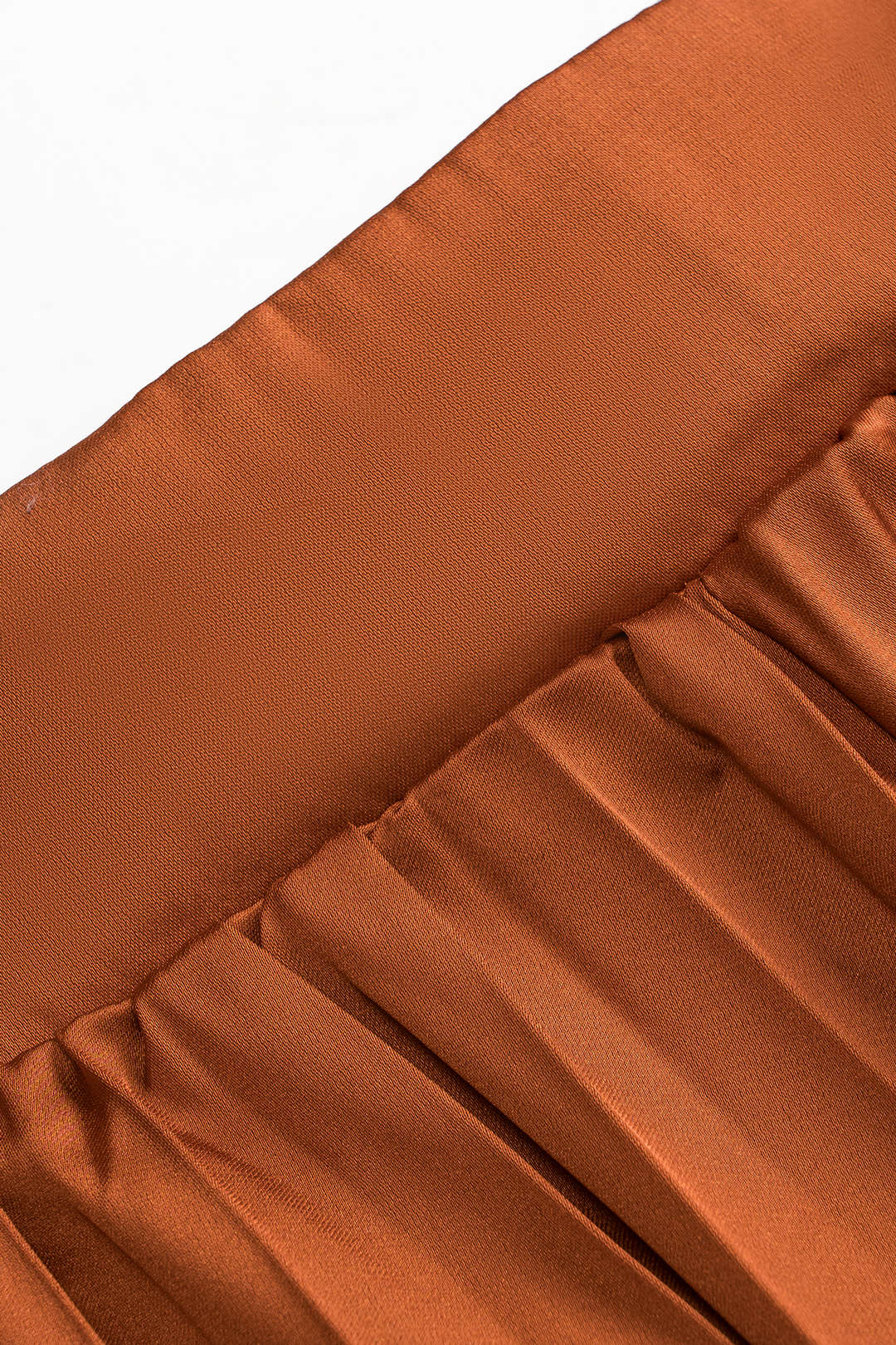 Satin Draped Cowl Neck Tank Top And Pleated Skirt Set