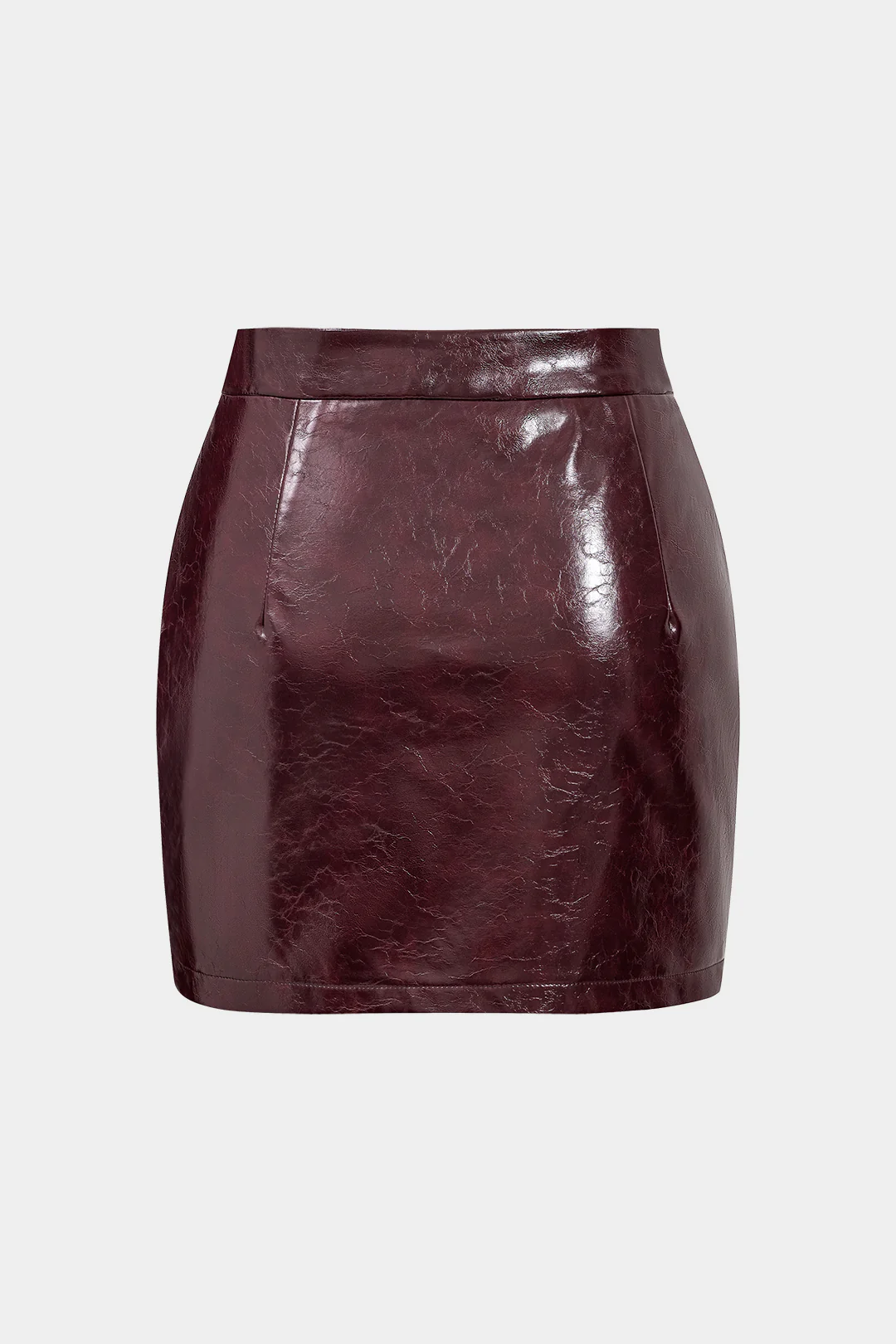 Faux Leather High Waist Metallic Button Skirt