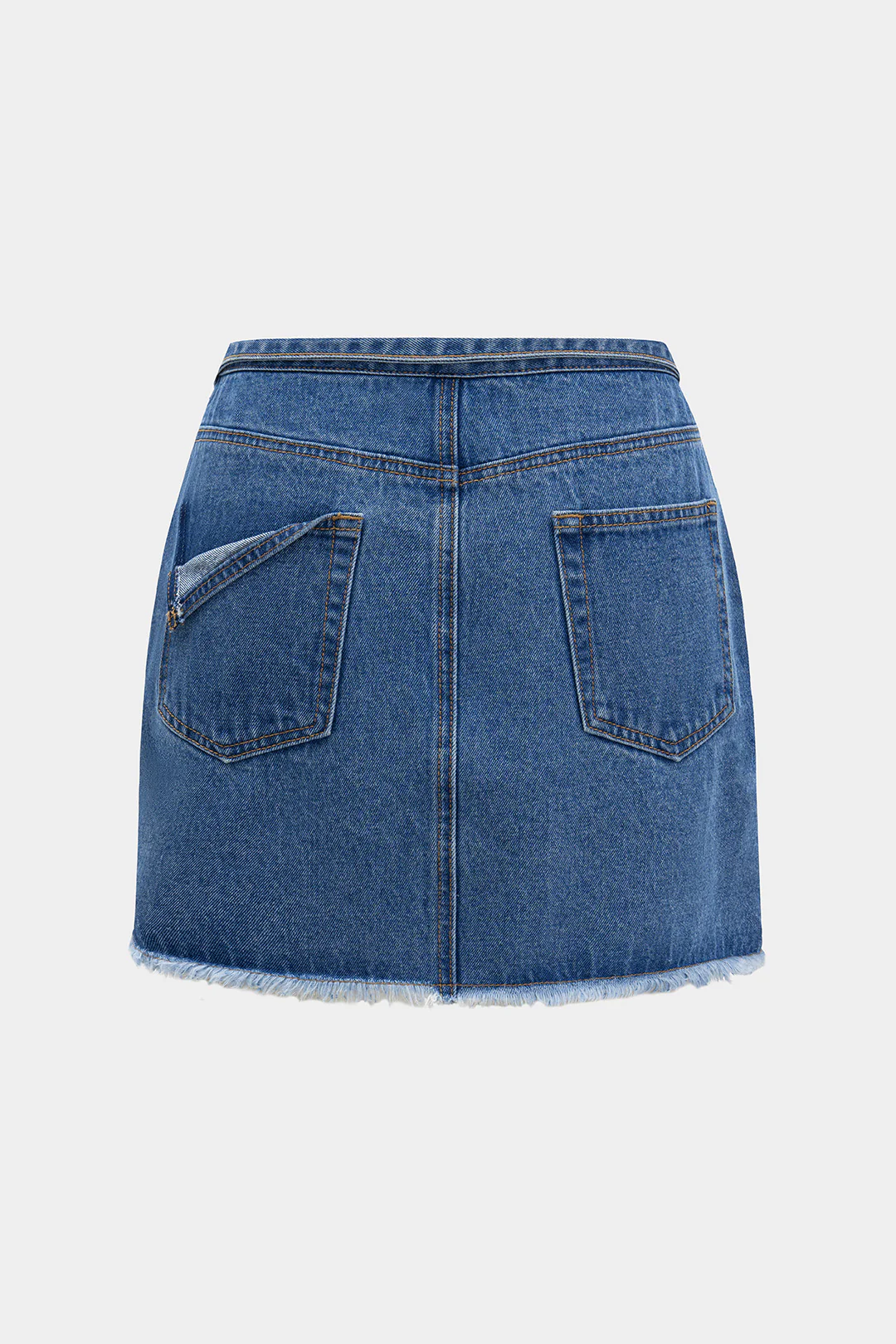 Frayed Pocket Denim Skirt