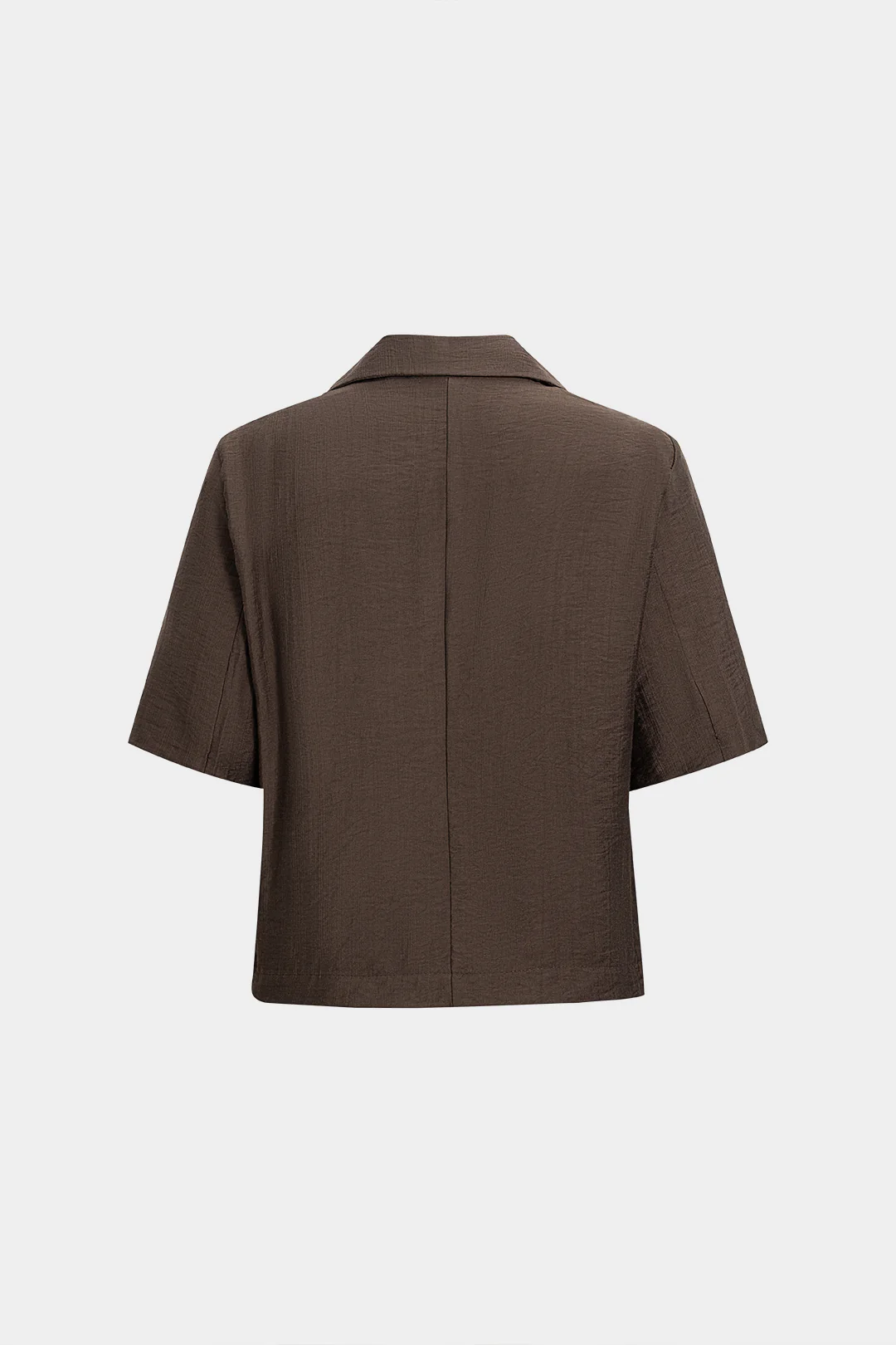 Solid Button Short-Sleeved Shirt