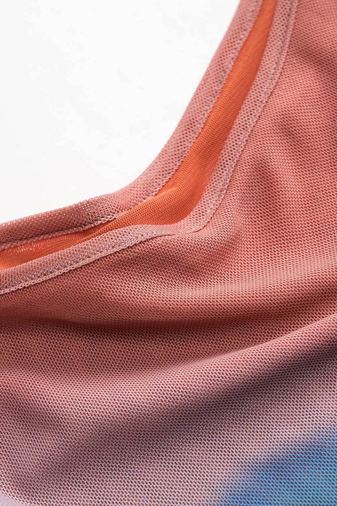 Floral Patterned Mesh Asymmetrical Camisole Top