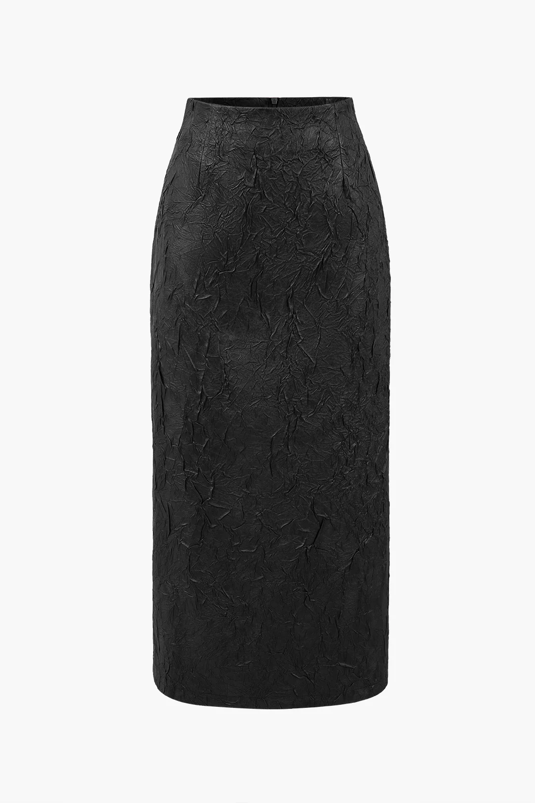 Faux Leather High-Waisted Zippered Skirt