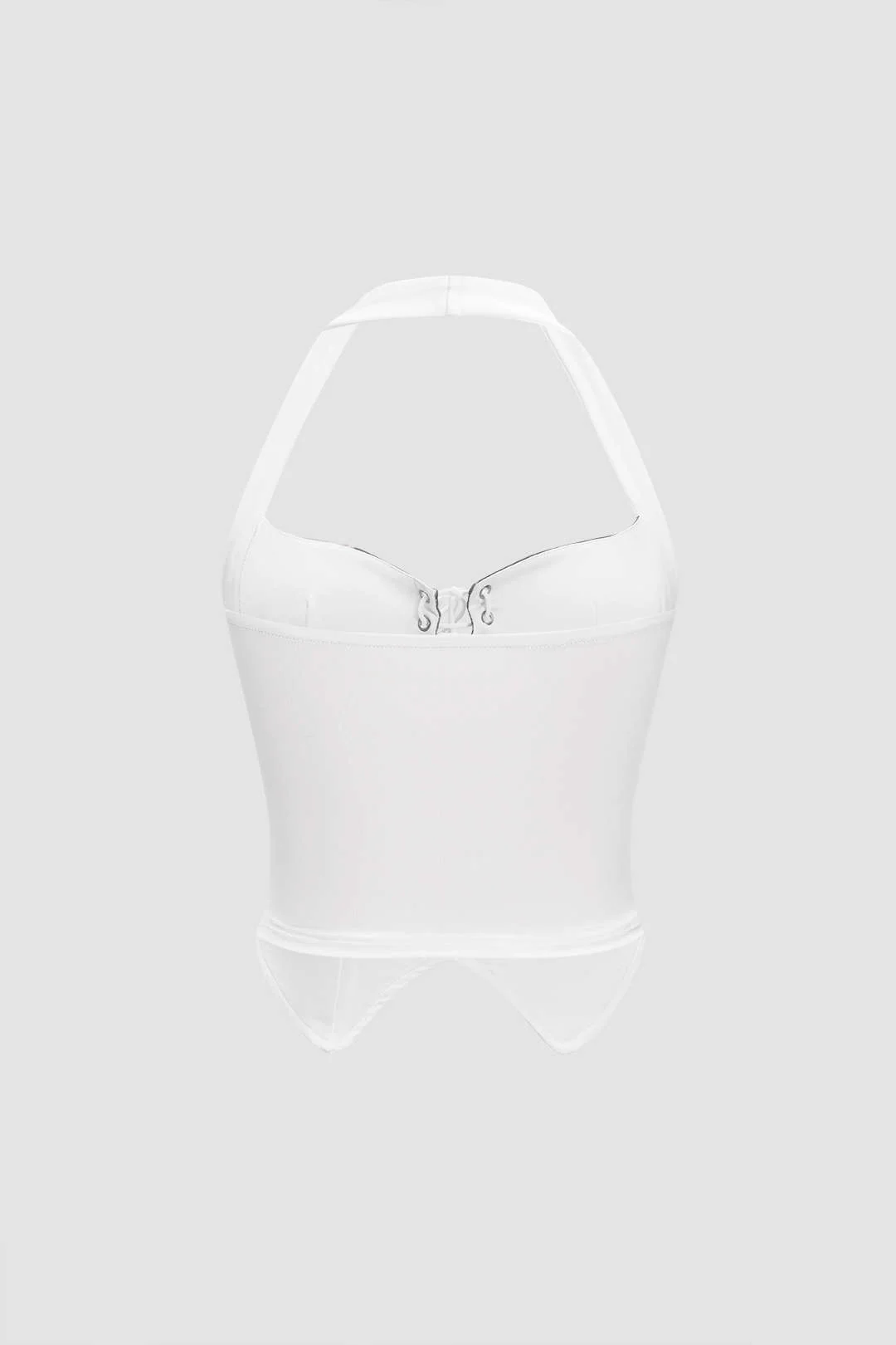 Halter Neck Bustier Drawstring Tank Top And Ruched Skirt Set