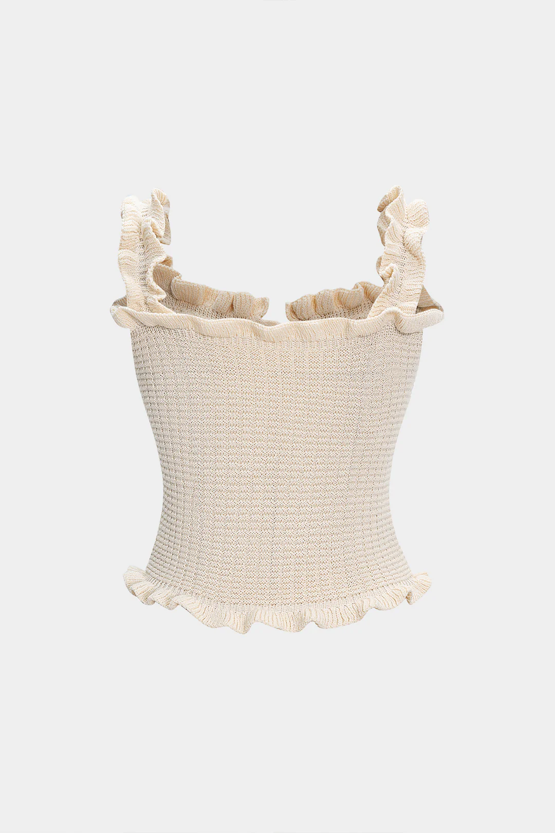 Knit Button Ruffle Tank Top