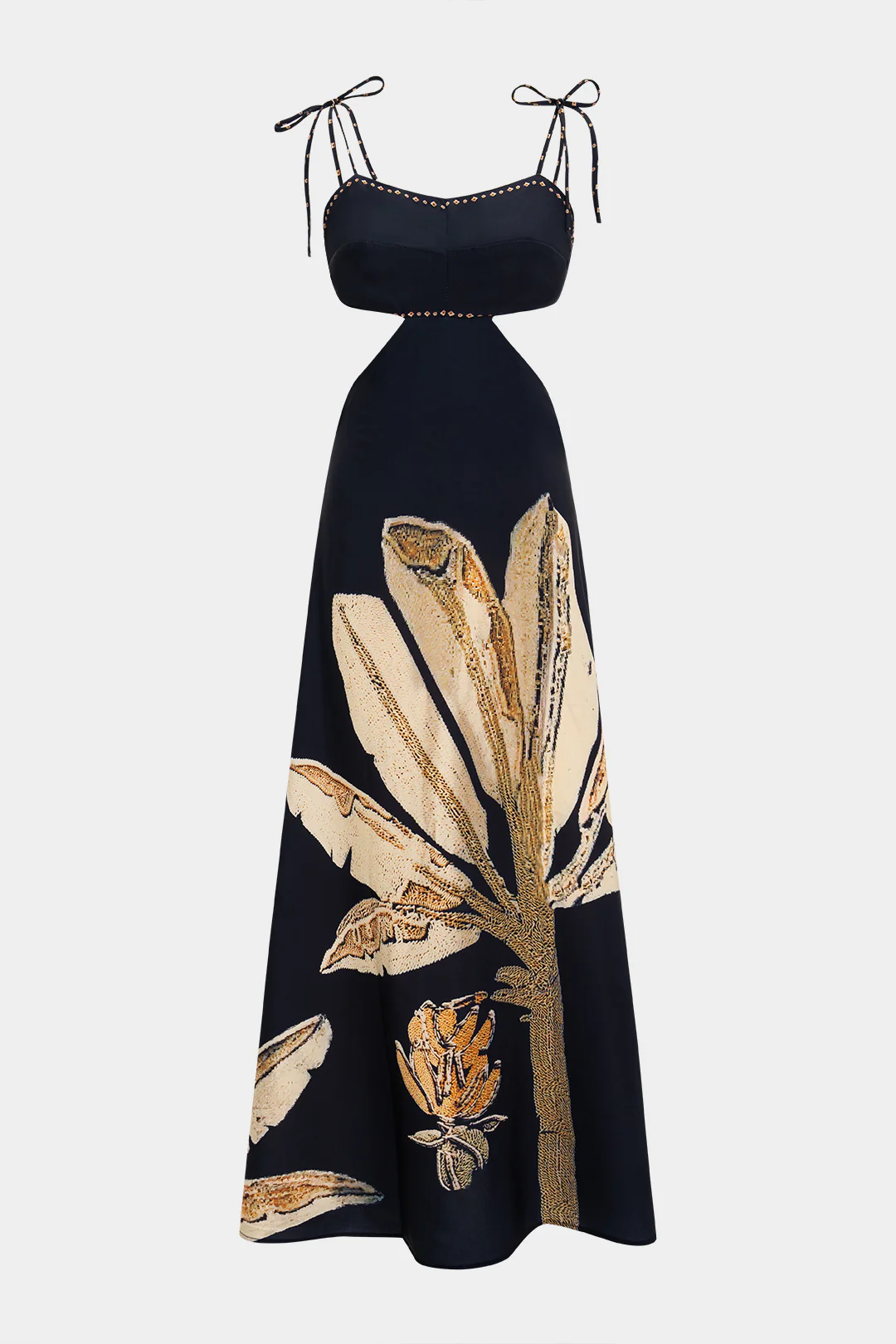 Floral Print Backless Sleeveless Maxi Slip Dress