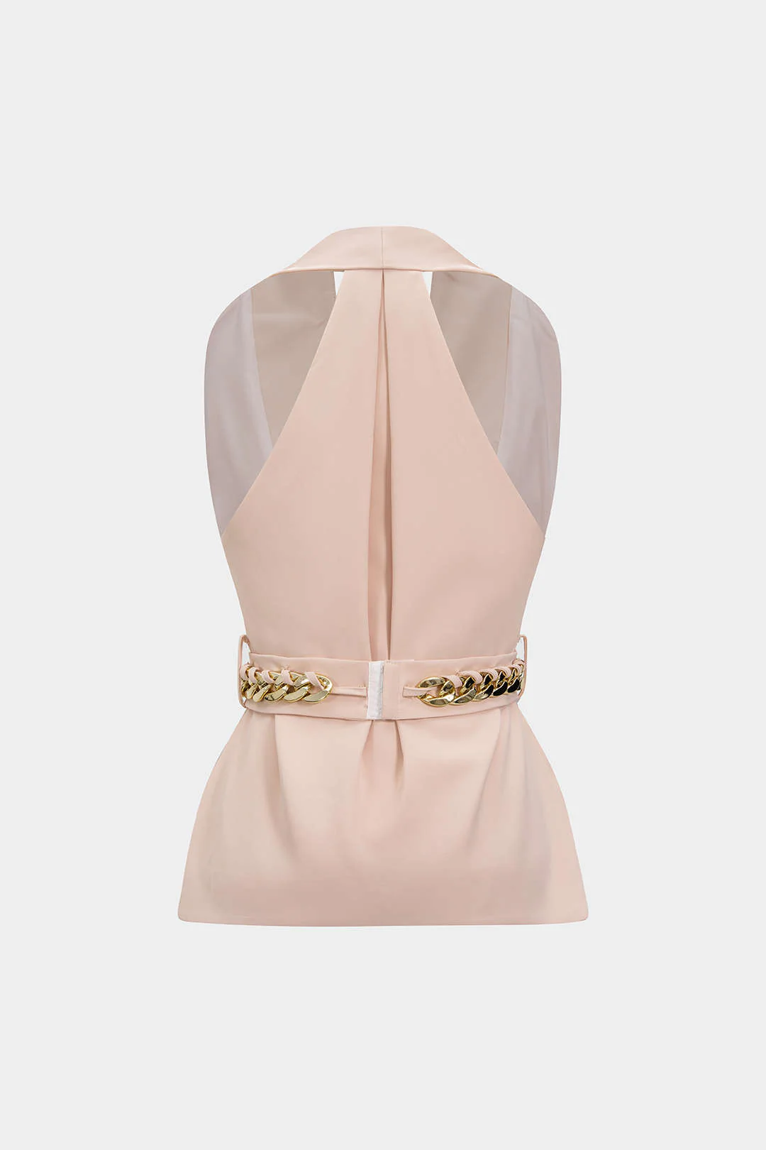 Metallic Chain V-Neck Sleeveless Tank Top