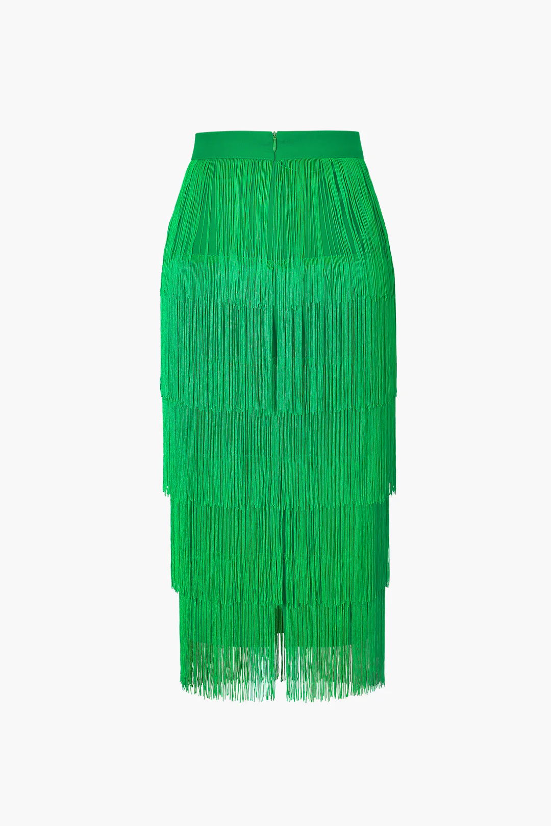 Tiered Fringed Midi Skirt