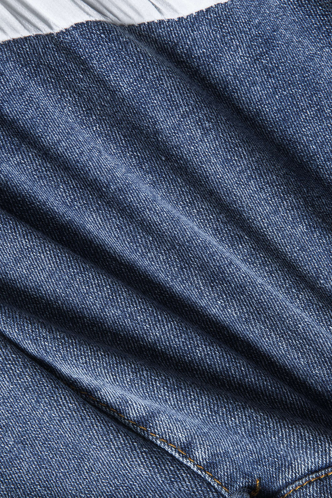 Dry Clean Denim Bustier Zipper Cami Top and Chiffon Pleated Patchwork Trousers Set